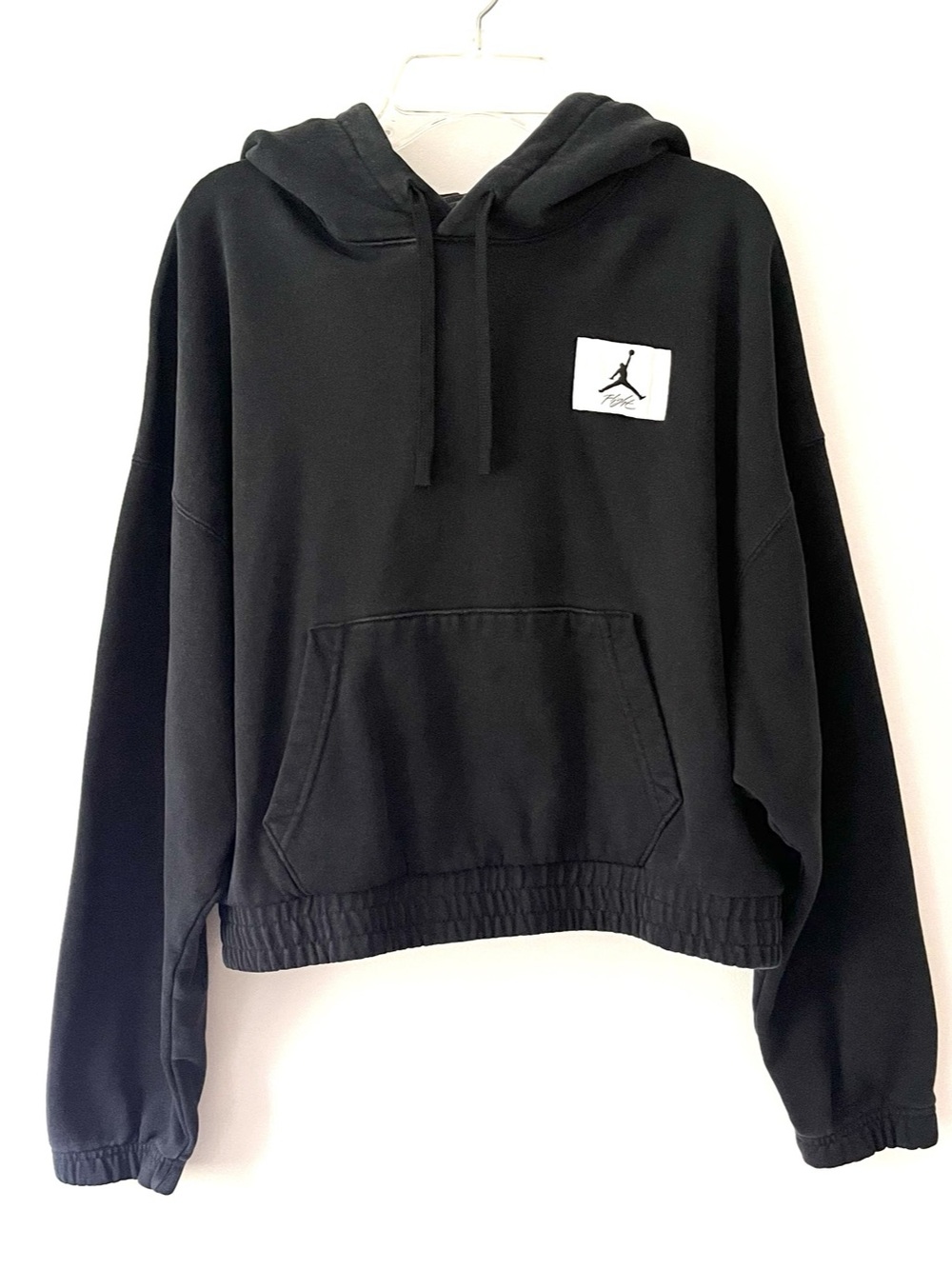 Jordan Hoodie Sweatshirt Cropped Black Women's Medium Streetwear Studio